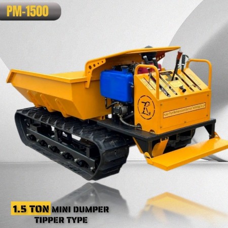 1500kg Mini Crawler Dumper ການຂົນສົ່ງທຸກພື້ນທີ່